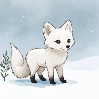 Arctic fox cartoon wallpaper