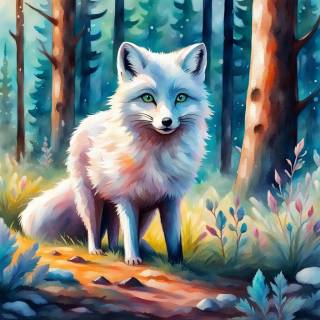 Arctic fox cartoon wallpaper