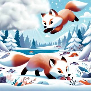Arctic fox cartoon wallpaper