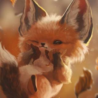 Winter fox laptop wallpaper