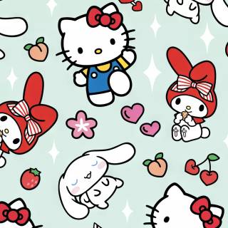 Hello Kitty Cinnamoroll and Kuromi wallpaper