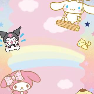 Hello Kitty Cinnamoroll and Kuromi wallpaper