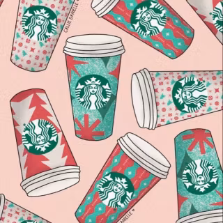 Preppy Starbucks Christmas wallpaper