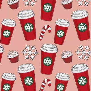 Preppy Starbucks Christmas wallpaper