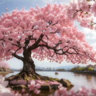 Pink blossom tree wallpaper