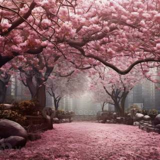 Pink blossom tree wallpaper