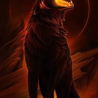 Fierce wolf wallpaper