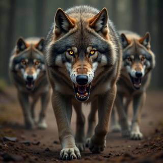 Fierce wolf wallpaper