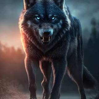 Fierce wolf wallpaper