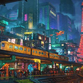 Neon city 4k PC wallpaper