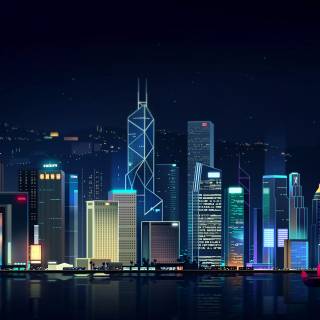 Neon city 4k PC wallpaper