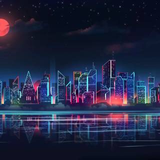 Neon city 4k PC wallpaper