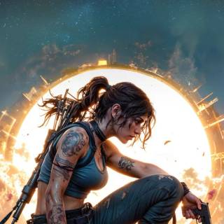 Lara Croft phone wallpaper