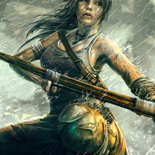 Lara Croft phone wallpaper