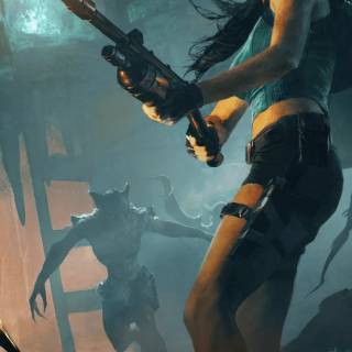 Lara Croft phone wallpaper