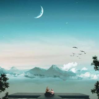 Calming landscape phone wallpaper