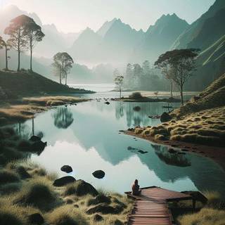 Calming landscape phone wallpaper