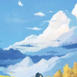 Calming landscape phone wallpaper