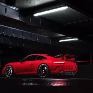 Red Porsche phone wallpaper