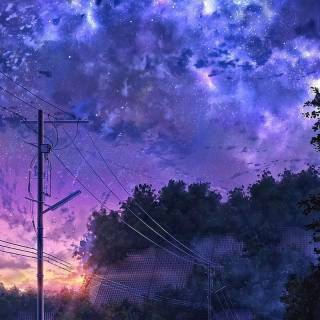 Aesthetic anime scenery phone wallpaper