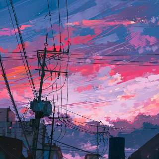Aesthetic anime scenery phone wallpaper