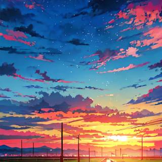 Aesthetic anime scenery phone wallpaper