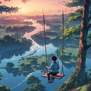 Aesthetic anime scenery phone wallpaper