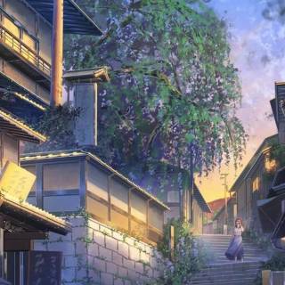 Aesthetic anime scenery phone wallpaper