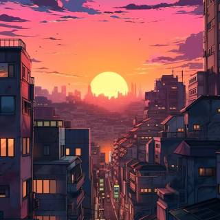 Aesthetic anime scenery phone wallpaper