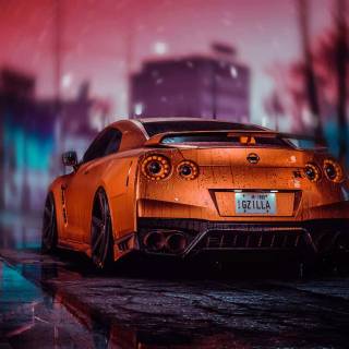 Car with rain wallpaper