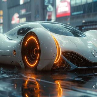 Rainy car 4k wallpaper