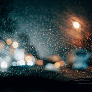 Rainy car 4k wallpaper