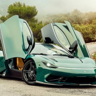 Green cars 4k wallpaper