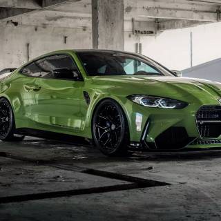 Green cars 4k wallpaper