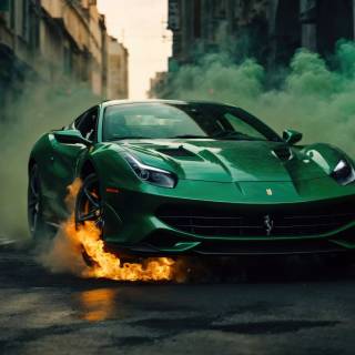 Green cars 4k wallpaper