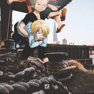 Luffy and Zoro iPhone wallpaper