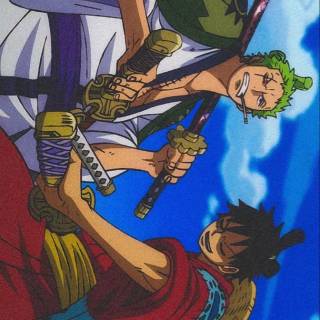 Luffy and Zoro iPhone wallpaper