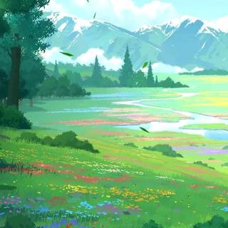 Nature anime phone wallpaper