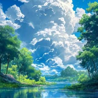 Nature anime phone wallpaper