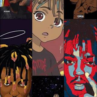 Juice WRLD cartoon phone wallpaper