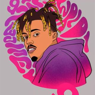 Juice WRLD cartoon phone wallpaper