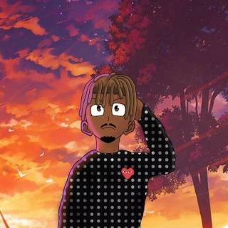Juice WRLD cartoon phone wallpaper