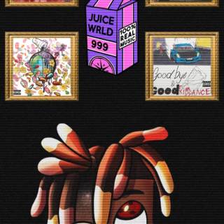 Juice WRLD cartoon phone wallpaper