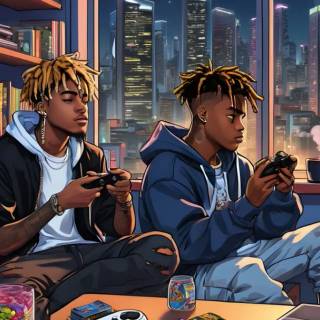 Juice WRLD cartoon phone wallpaper
