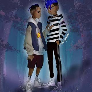 Juice WRLD cartoon phone wallpaper