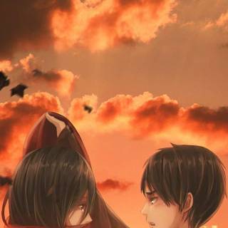 Eren Mikasa phone wallpaper