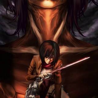 Eren Mikasa phone wallpaper