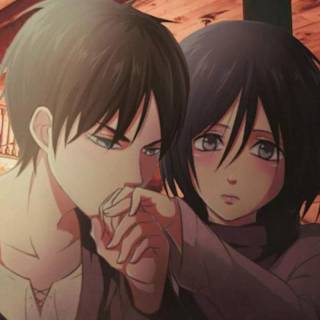 Eren Mikasa phone wallpaper