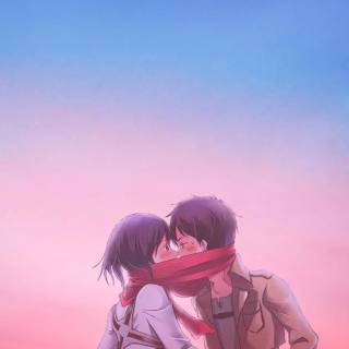 Eren Mikasa phone wallpaper