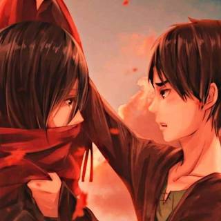 Eren Mikasa phone wallpaper